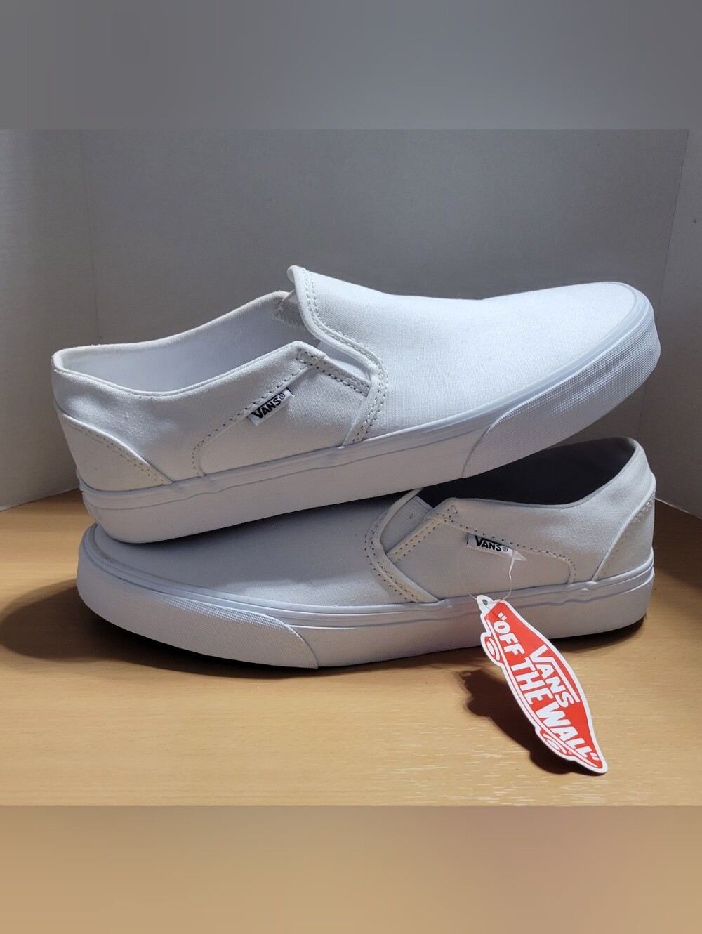 Vans White Slip-On Shoes women size 10